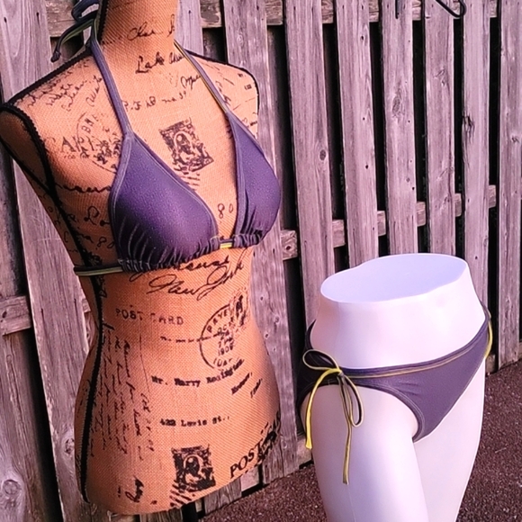 Paris Blues 2 Piece Halter Triangle Bikini Swim Suit - Picture 11 of 17